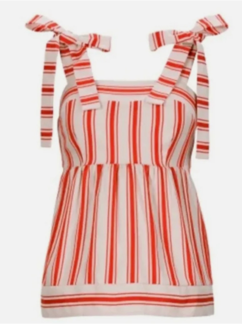 Cabi New NWT Brunch Top #6102 Coral off white stripe Size XS - XL Was $103